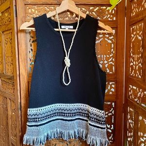 Madewell Black and White Sleeveless Sweater
